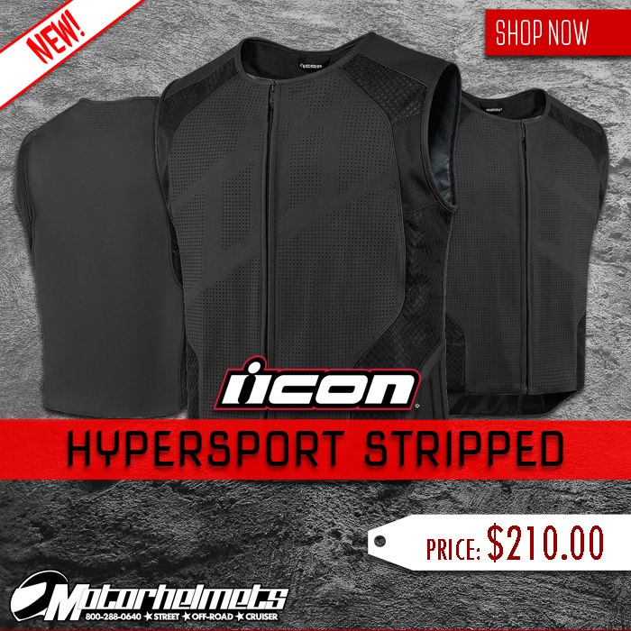 Icon Hypersport Stripped Men's Leather-Mesh Vest